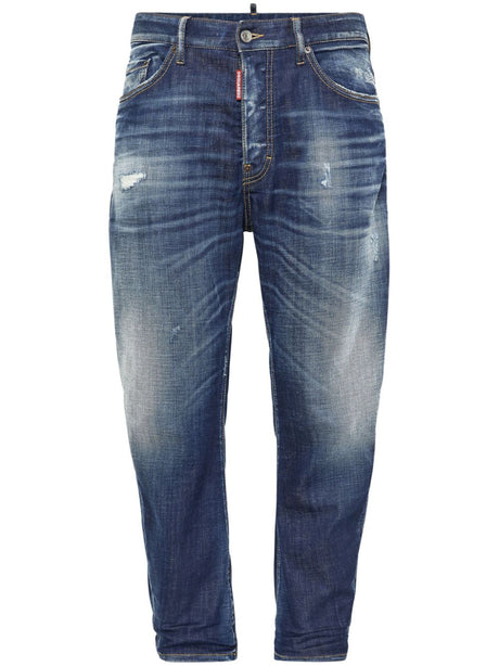 DSQUARED2 Men's Mini Denim Pants with Ripped Detailing