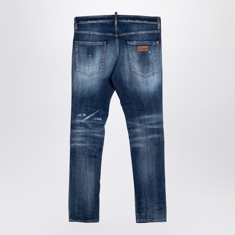 Quần jeans denim xanh dương chà sần