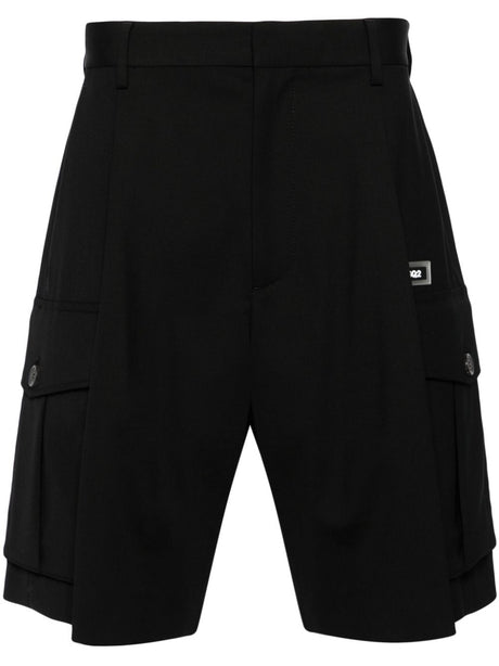 DSQUARED2 Black Utility One Pleat Shorts for Men in SS24