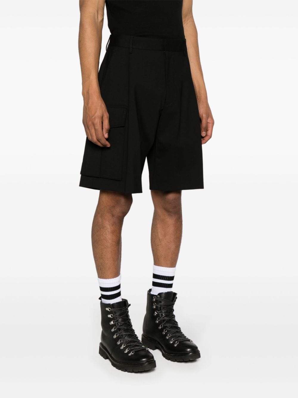 DSQUARED2 Black Utility One Pleat Shorts for Men in SS24