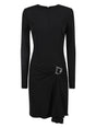 DSQUARED2 Elegant Black Crepe Dress with Ruched Detailing for Women