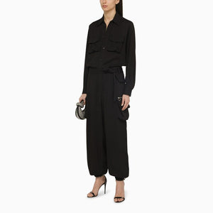 DSQUARED2 Black Silk Blend Cargo Suit for Women - SS24