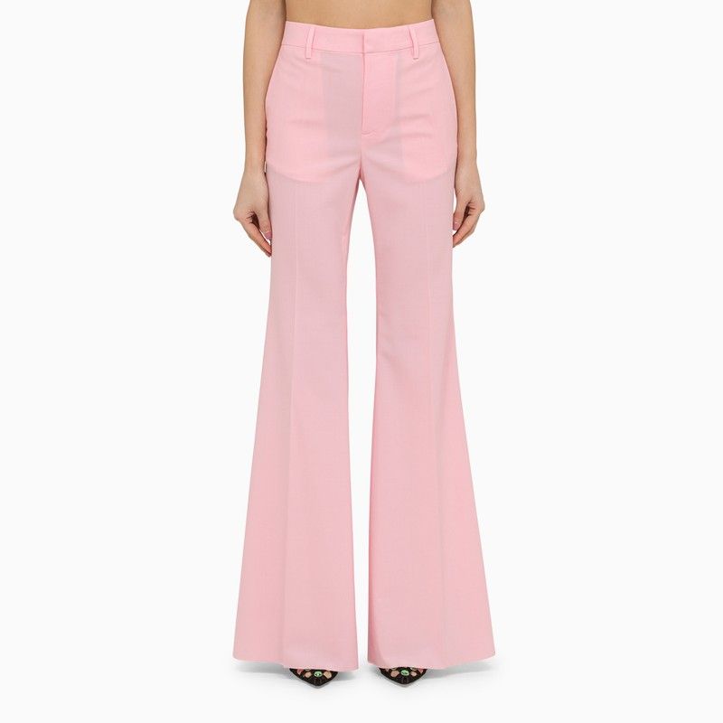 DSQUARED2 Pink Wool Blend Palazzo Trousers for Women - SS24 Collection