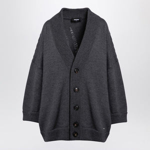 DSQUARED2 Luxurious Grey Wool Maxi Cardigan