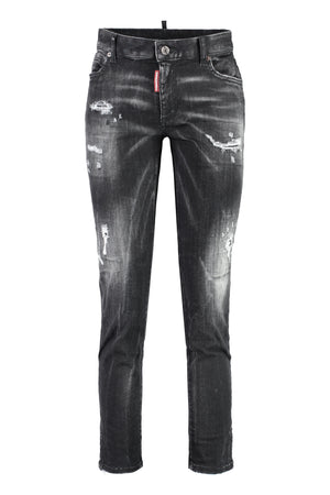 DSQUARED2 Fall/Winter 2023 Collection - Grey Distressed Cropped Jeans for Women