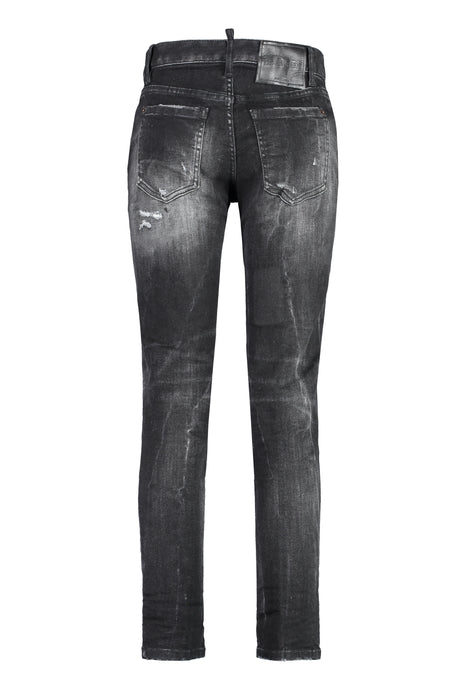 DSQUARED2 Fall/Winter 2023 Collection - Grey Distressed Cropped Jeans for Women