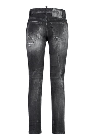 Grey Distressed Cropped Jeans for Women - Fall/Winter 2023 Collection
