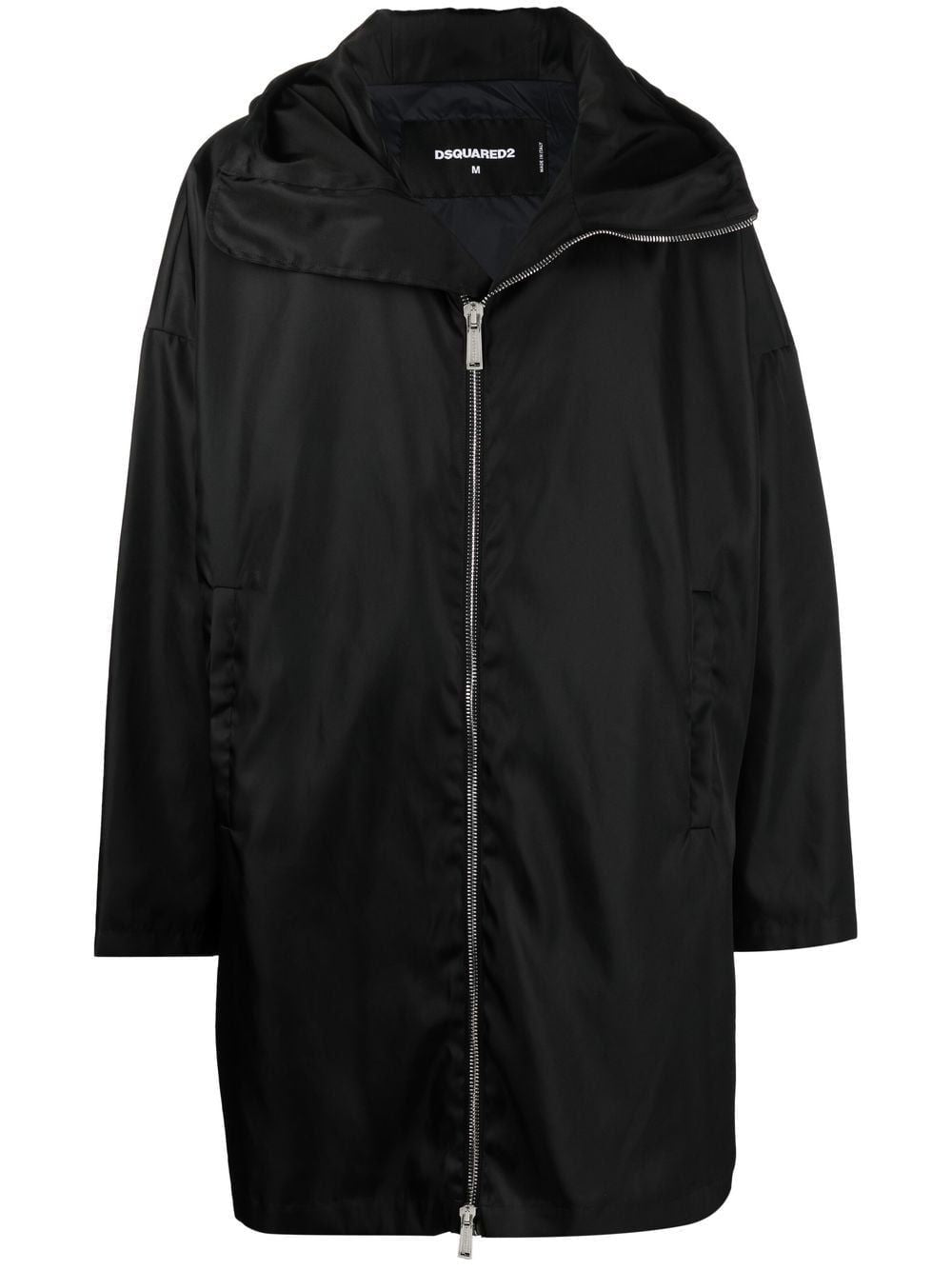 DSQUARED2 Men's Long Black Windbreaker for FW22