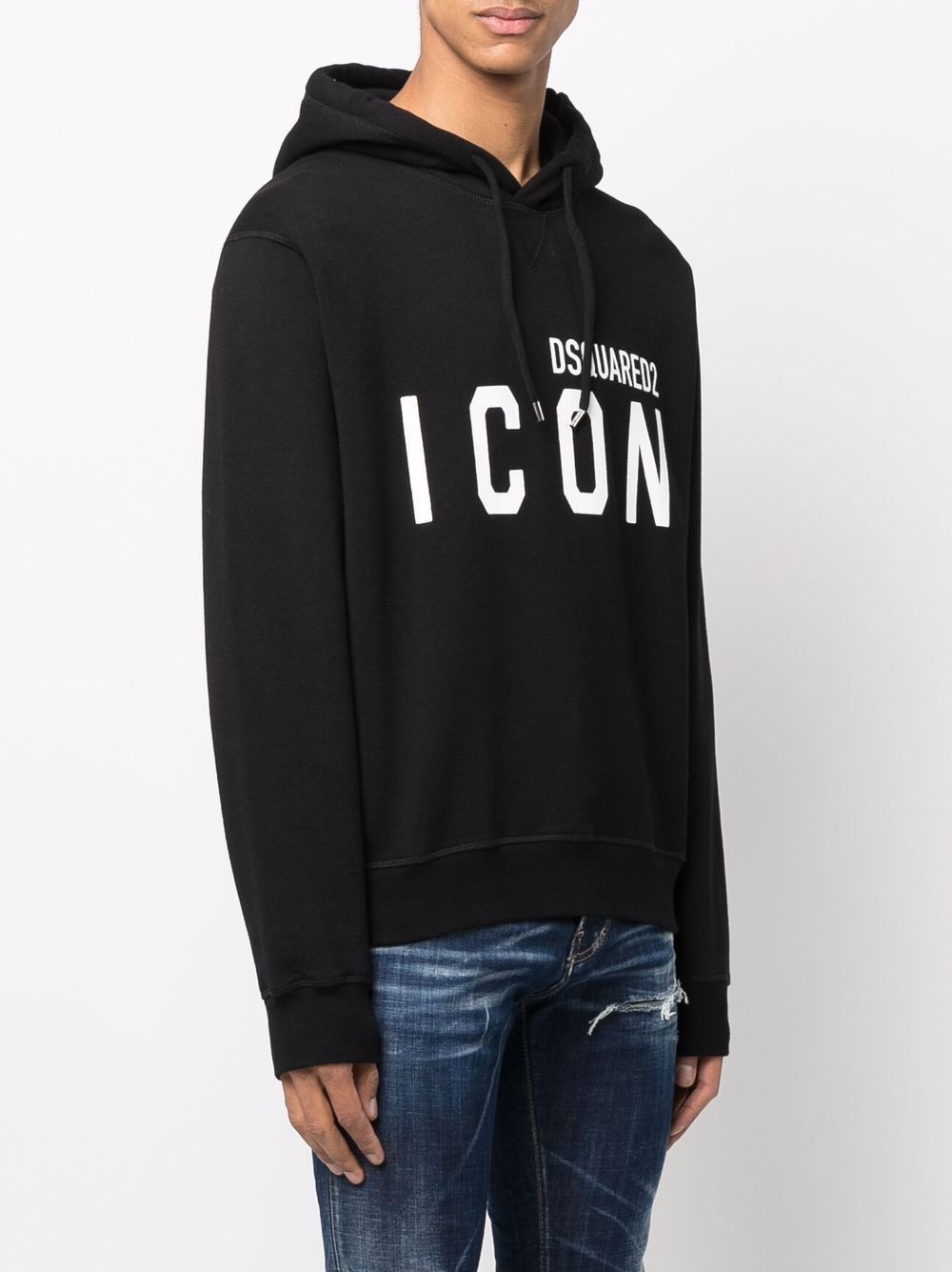 DSQUARED2 Men's Iconic Black Cotton Hoodie for FW23