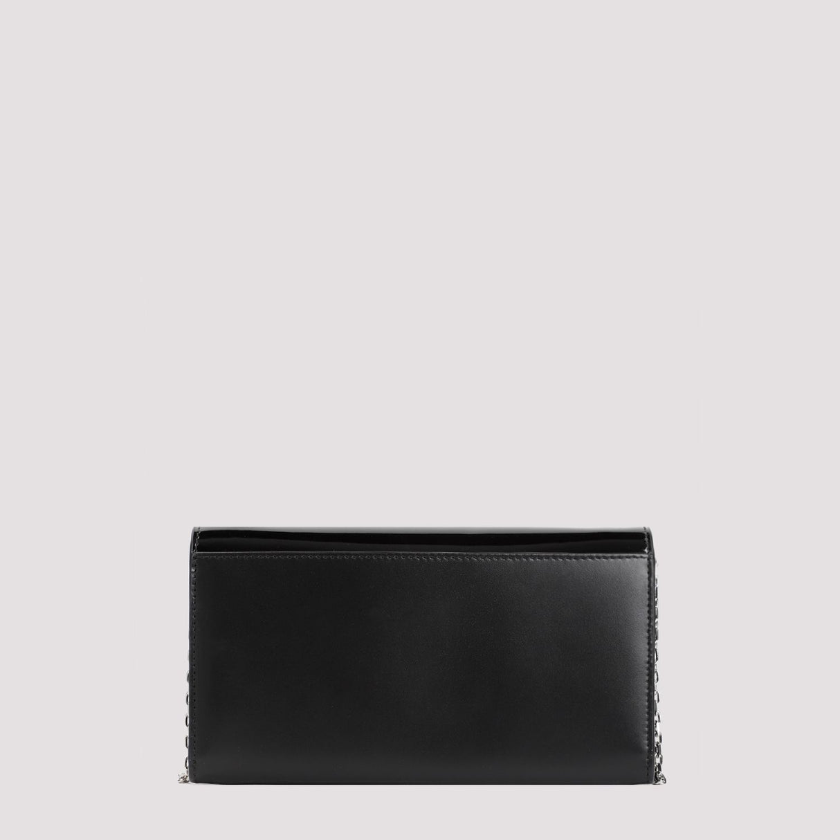 Medium Leather Chain Wallet - Black