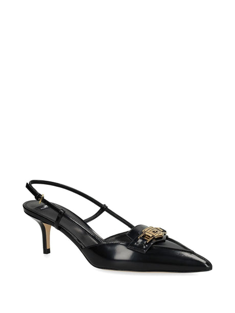 ELISABETTA FRANCHI 60MM Gold-Tone Leather Pumps