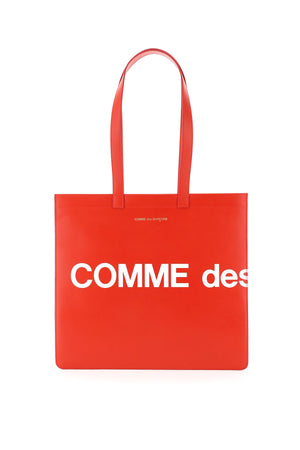 COMME DES GARÇONS PLAY Logo Print Leather Tote Handbag