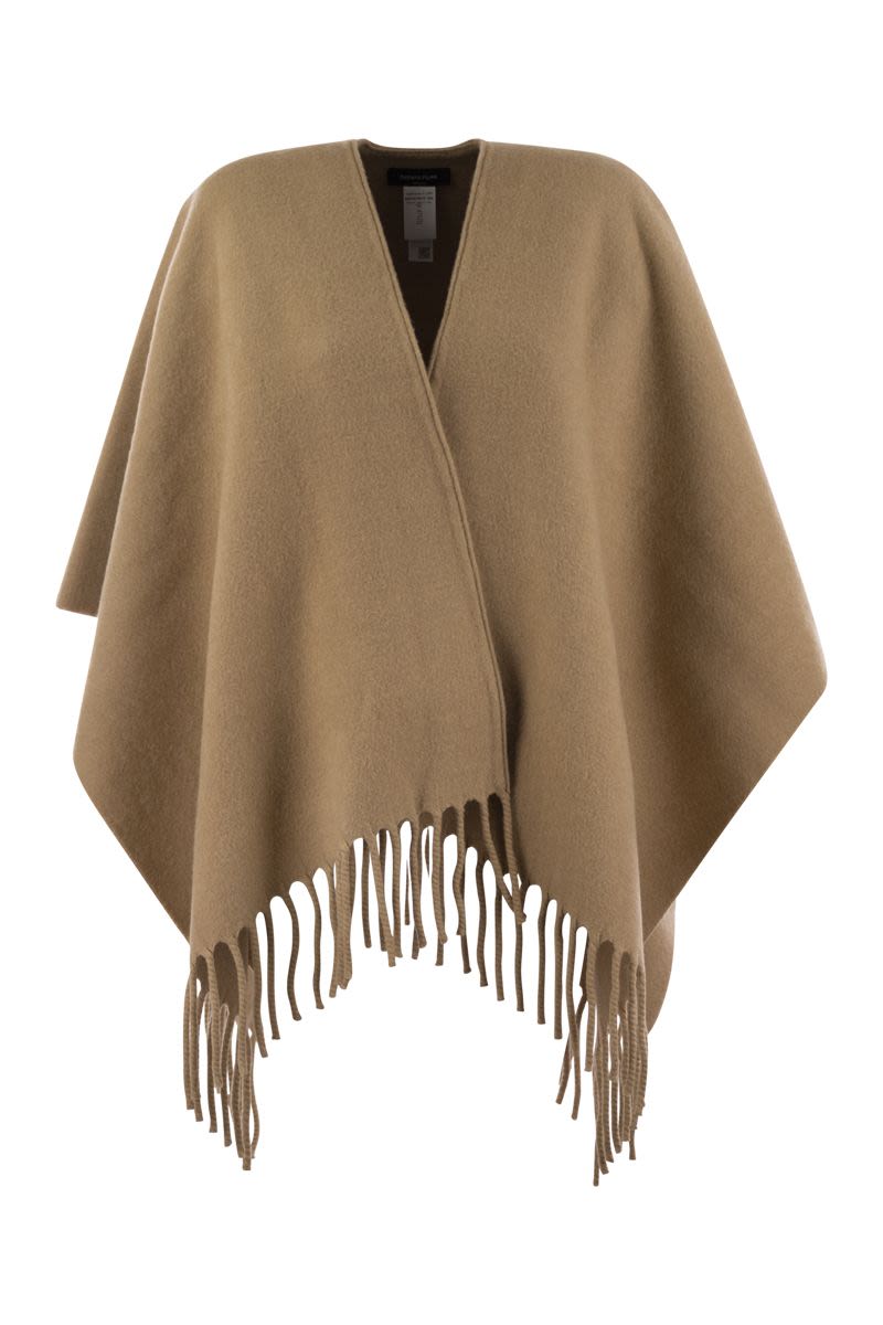 FABIANA FILIPPI WOOL FRINGED CAPE