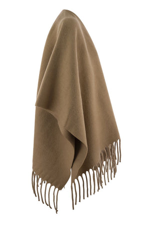 FABIANA FILIPPI WOOL FRINGED CAPE