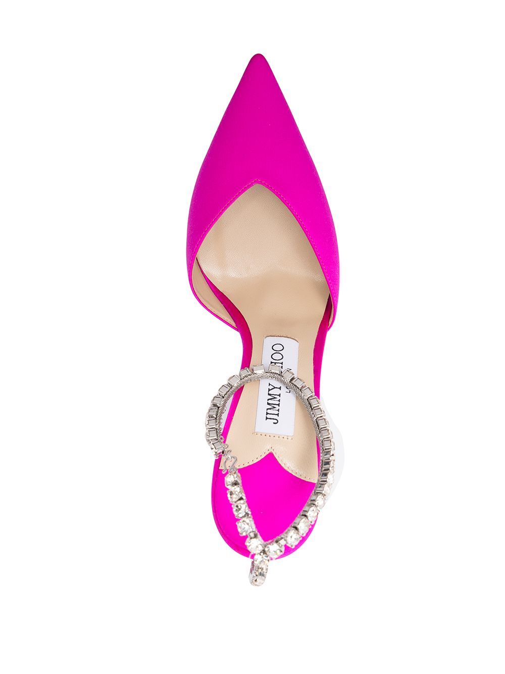 JIMMY CHOO Fuchsia Pink Saeda 100mm Satin Pumps for Women - FW23 Collection