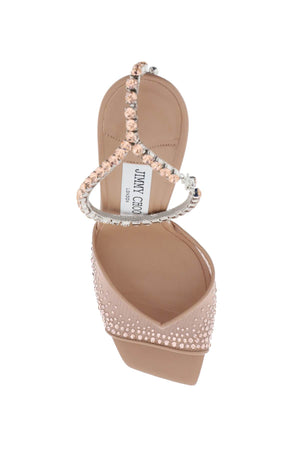 JIMMY CHOO Mixed-Colored Crystal Strap Sandals for Women