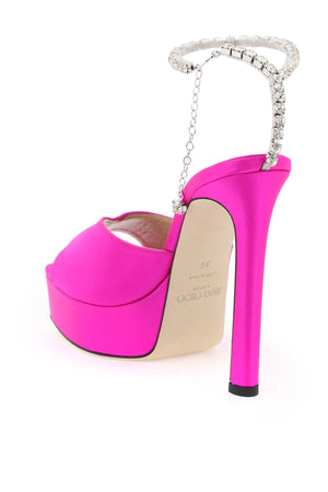 Glamorous Fuchsia Platform Sandals for Women - SS24