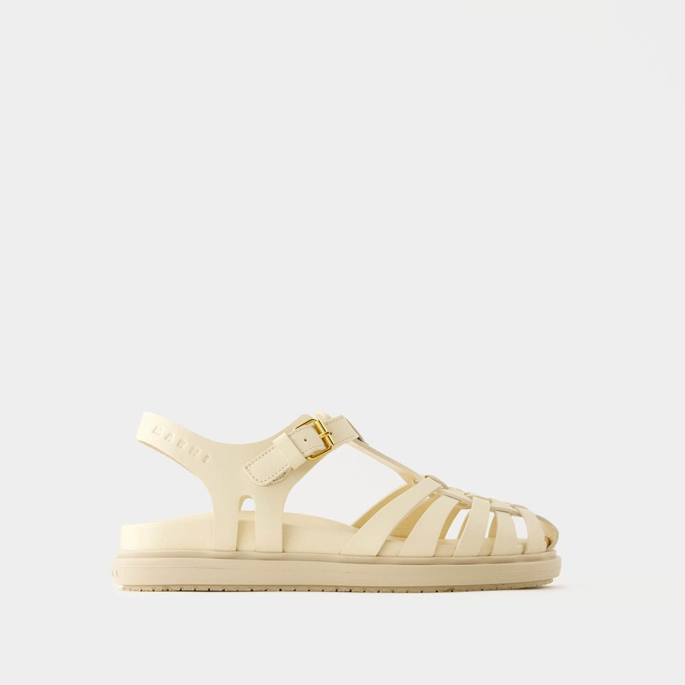 MARNI Sleek White Strappy Sandals for Women - SS24 Collection