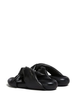 MARNI Black Padded Sandalia Bubble Plana for Women - SS24 Collection