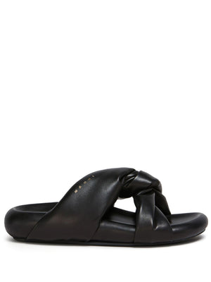 MARNI Black Padded Sandalia Bubble Plana for Women - SS24 Collection