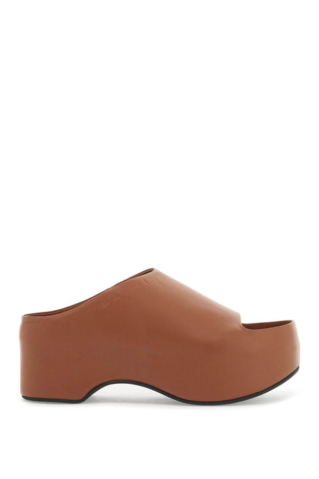 MARNI Chunky Clog Sandal with Lightweight Wooden Platform