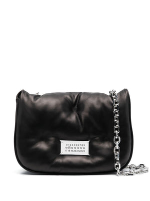 MAISON MARGIELA Women's Black Leather Mini Glam Slam Crossbody Bag SS24