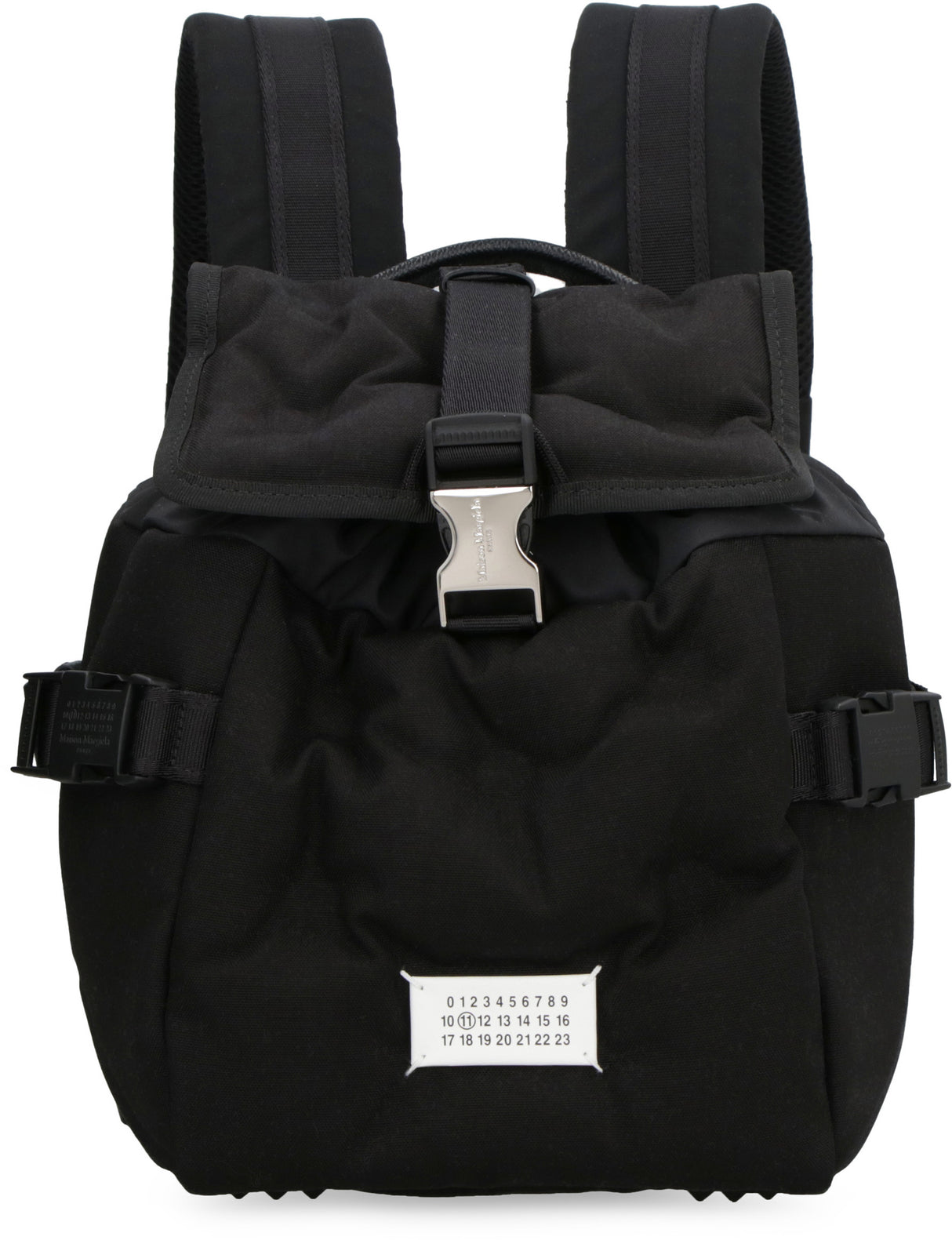 MAISON MARGIELA Luxury Men's Canvas Backpack with Leather Details and Silver-Tone Hardware