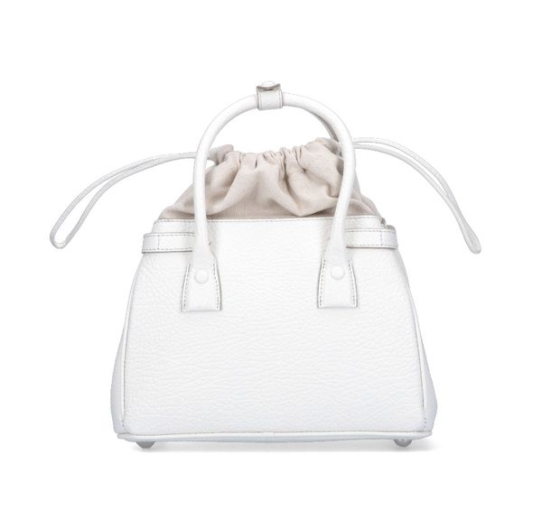 MAISON MARGIELA Black Leather Drawstring Handbag for Women - Sleek and Elegant Style Statement