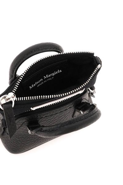 MAISON MARGIELA Mini Grained Leather Handbag with Iconic Logo Print Stitching