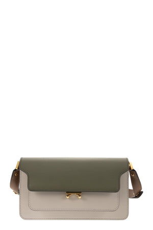 Rectangular Leather Trunk - Stone/Green/Brown Women's Shoulder Bag