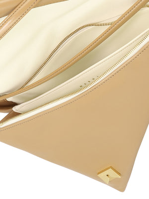 Beige Leather Shoulder Bag - SS24 Collection