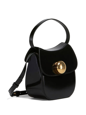 MARNI Mini Black Saddle Handbag with Luxe Gold Closure