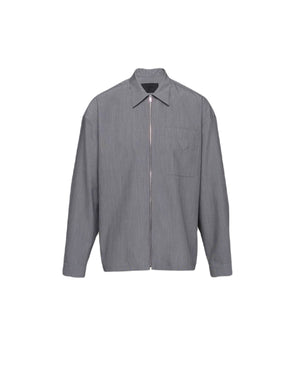 PRADA Gray Mohair Silk Shirt for Men - FW23 Collection