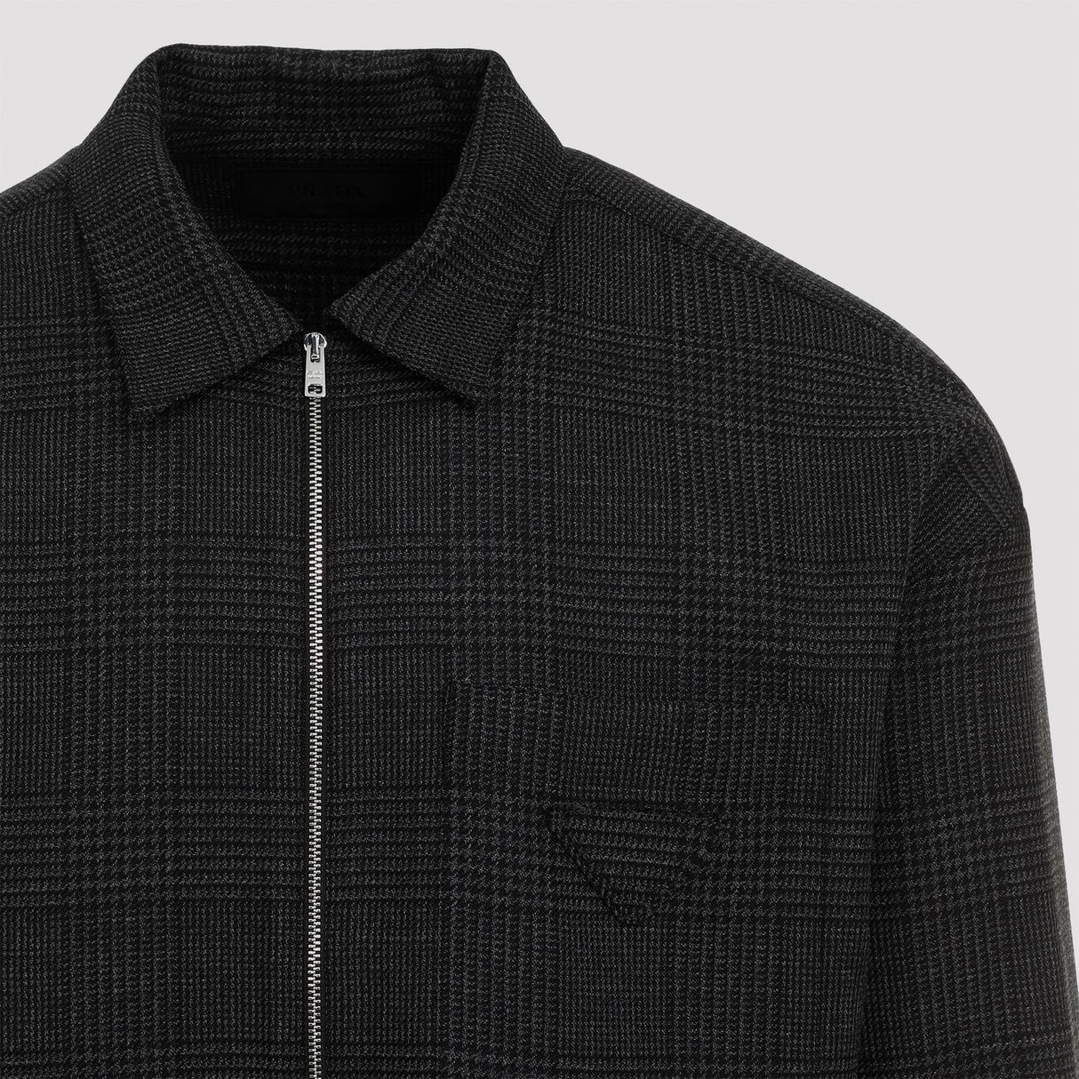 PRADA Men's Prince of Wales Checkered Design Overshirt