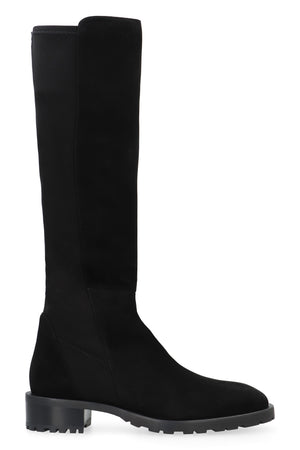 STUART WEITZMAN Black Leather and Stretch Fabric Boots for Women - FW23 Collection