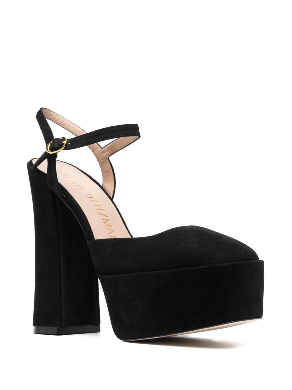 STUART WEITZMAN Elegant Black Suede Pumps for Women with Platform Heels - Fall/Winter 2024 Collection