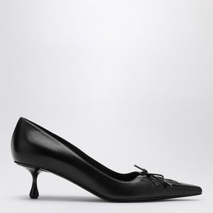 JIMMY CHOO Medium Leather Pumps with Pointed Toe and Front Laces