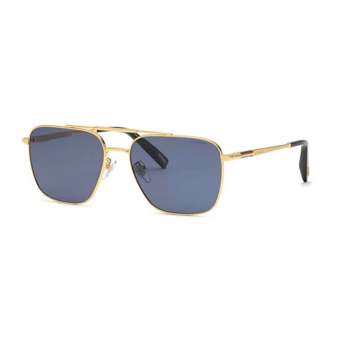 CHOPARD Elegant Gold-Frame Blue-Lens Sunglasses