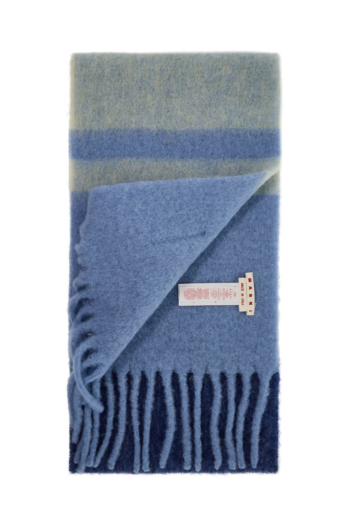 MARNI Elegant Striped Mohair Scarf with Fringes