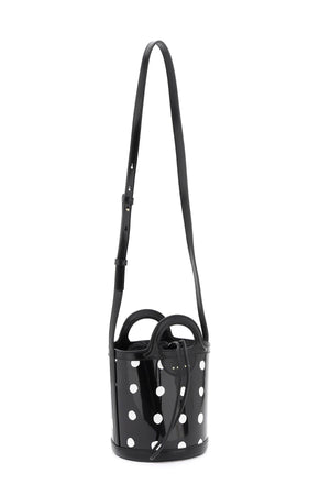 Polka-Dot Patent Leather Tropicalia Bucket Handbag for Women