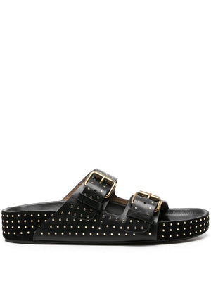 ISABEL MARANT Black Leather Sandals for Women - SS24 Collection