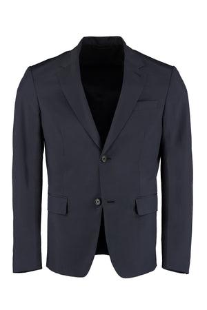 PRADA Blue Wool Single-Breasted Jacket for Men - SS22 Collection
