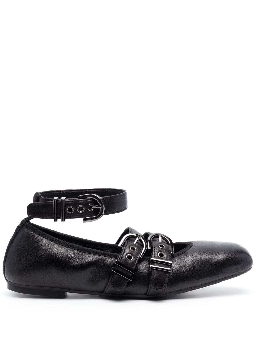 STUART WEITZMAN Timeless Design Maverick Black Leather Ballerina Shoes for Women