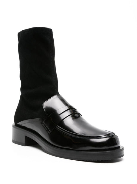 أحذية نسائية جلدية سوداء بطول الركبة المتميزة لخريف/شتاء ٢٠٢٤