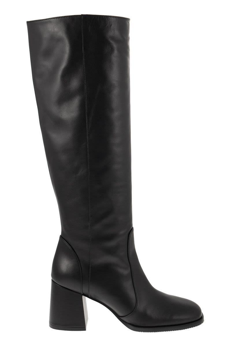 STUART WEITZMAN Brown Leather Raffia Knee-High Boots for Women