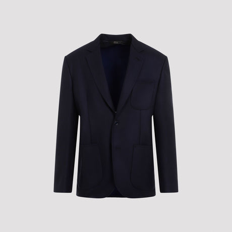 BRIONI Elegant Blue Wool-Silk Jacket