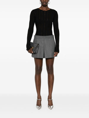 TOM FORD Elegant Grey Wool Mini Shorts