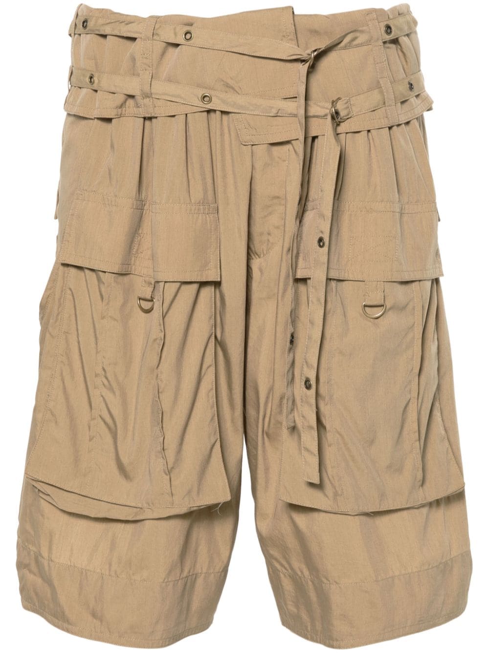 ISABEL MARANT Khaki Green Eyelet Cargo Shorts