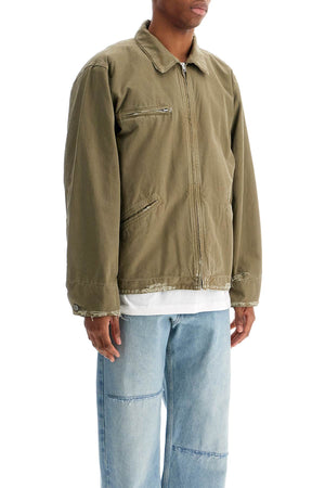 MM6 MAISON MARGIELA Distressed Cotton Canvas Blouson Jacket - Size IT 48