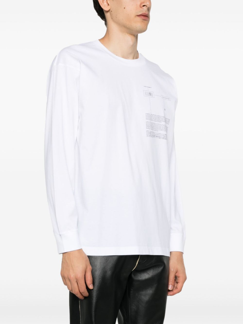 MAISON MARGIELA Cotton Long Sleeve T-Shirt with Printed Logo